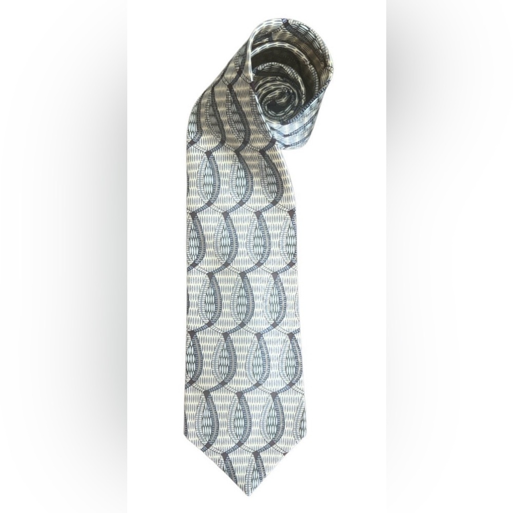 Courtenay Silver and Black Geometric Men's Tie